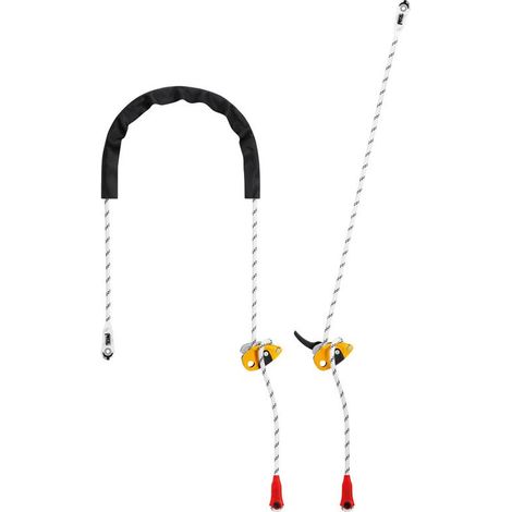 Petzl – Longe anti-chute réglable 2 m – Système de réglage progressif – Terminaisons cousues pour protection – Utilisation à simple ou double