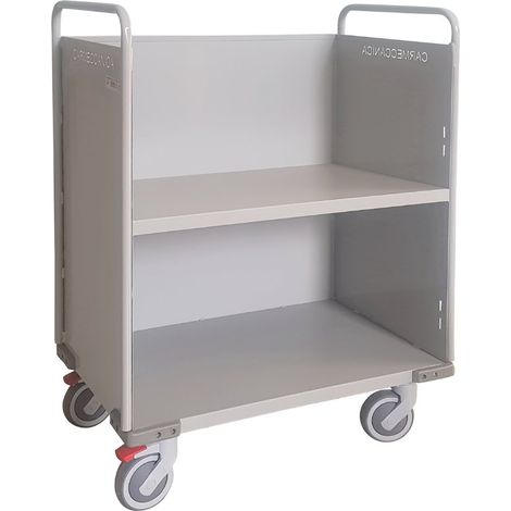 Carrello porta faldoni/fascicoli a due piani 50x90, ruote alta silenziosità
