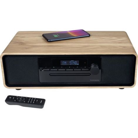 Micro-chaîne Bluetooth - THOMSON - Noir - Radio FM/CD/MP3/USB/Induction, 60W, Égaliseur, Télécommande, Alim. 230V (1/5)
