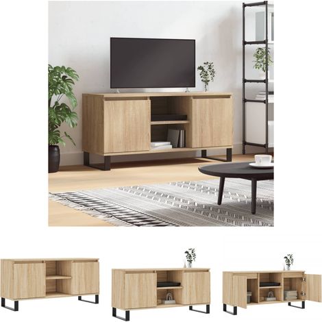 TV-Schrank mit Fächern - vidaXL TV-Schrank Sonoma-Eiche 104x35x50 cm Holzwerkstoff - TV-Schrank für Wohnzimmer (1/5)