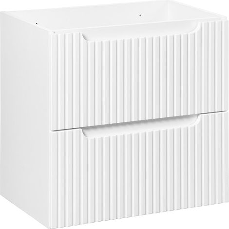 Waschtischunterschrank 60cm Riva mit 2 Schubladen, Weiß (1/5)