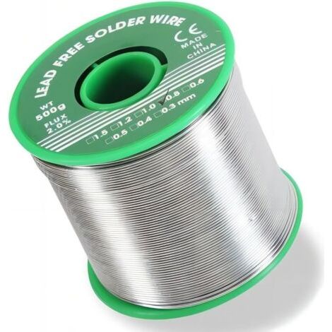 Fil à souder électronique 0,8 mm, 500 g, fil à souder électronique, sans plomb, avec noyau de colophane, pour la réparation et le bricolage de composants de soudure électriques électroniques