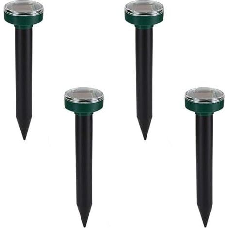 Lot de 4 Répulsif Taupe Solaire Répulsif Ultrason Mole Chasse Taupe Solaire Intelligent Combine Sons et Dispositif étanche de Charge Solaire pour Jardins Extérieurs Pelouse (1/5)