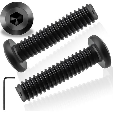 25pcs M5x25mm Vis Noire Tete Plate A2 V2a Vis M5 Boulon Vis Inox Tete Plate Cylindrique Vis Allen avec Clé Hexagonale convient Aux Appareils Ménagers Machines Industrielles (1/5)