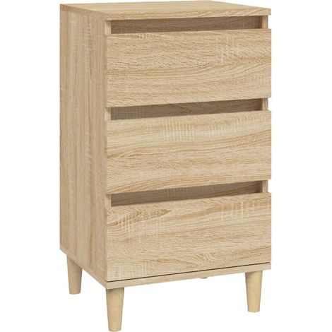 Comodino con 3 cassetti 40 x 35 x 70 cm in legno ingegnerizzato color rovere DEC033846