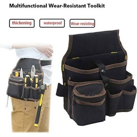 Ceinture Porte-Outils - Tissu Oxford 600D - Pour Bricolage Électricien Plombier Menuisier - 205 x 120 x 145 mm - 1 Pièce (1/5)