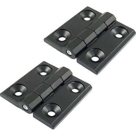 2 pièces Charnière à roulement billes Noir Charnières Aluminium Profil Métal La taille est 60606mm durable souple armoire portes intérieures et extérieures (1/5)