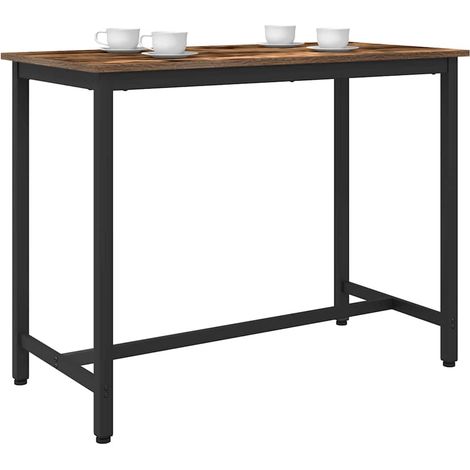 table Chêne fumé 100 x 50 x 76,5 cm Bois d'ingénierie et acier