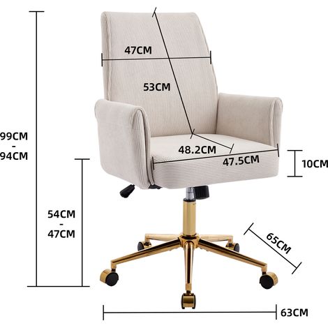 Chaise de bureau pivotante réglable en hauteur, dossier mi-haut, tissu rayé et forme ergonomique – choix idéal pour travail, études ou détente. Soutien lombaire moyen offrant confort optimal. (1/5)
