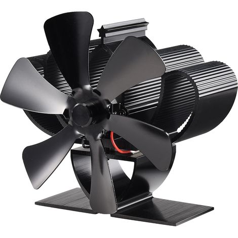 Ventilatore Termico per Caminetto a 6 Pale – Silenzioso in Metallo, Design Compatto ed Elegante – Distribuzione Calore Efficiente per Stufa a Legna e Camino (1/5)