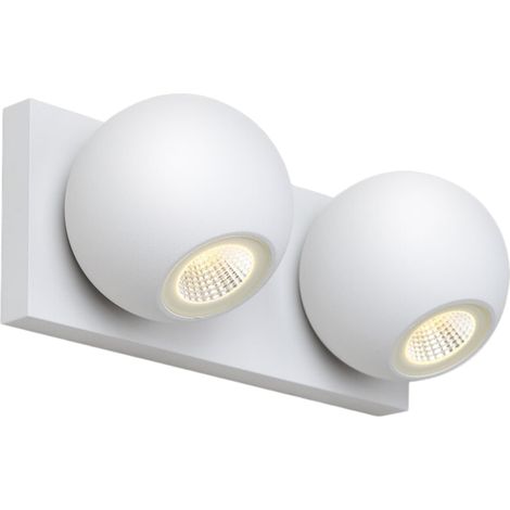 Applique parete bianca moderna 2 sfere LED 8W Maxlight (1/3)