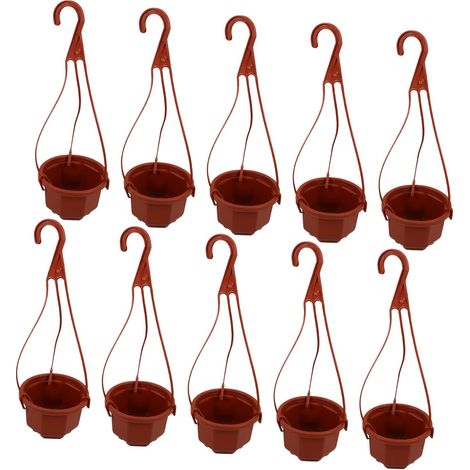 Lot de 10 jardinières suspendues en plastique pour chlorophyte, forme octogonale (1/5)