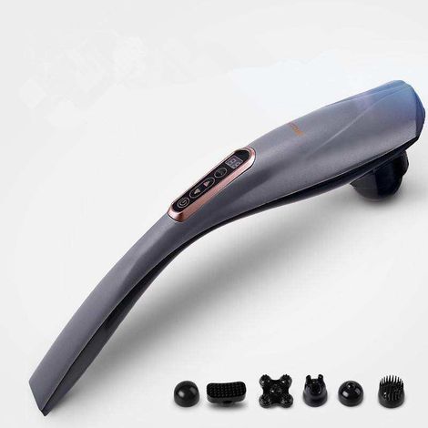 Baguette de massage rechargeable 6 en 1 en forme de dauphin, marteau de massage électrique vibrant sans fil, masseur portable pour la nuque et le dos-AquaForge