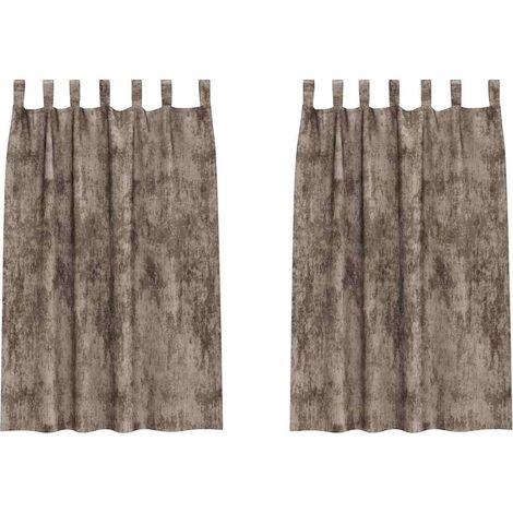 Rideaux en velours 2 pcs Cappuccino 175 x 140 cm Velours (1/5)