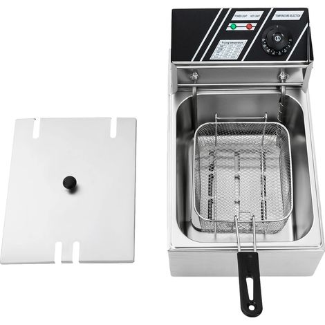 Elektrische Fritteuse, Edelstahl, Schnellheizfunktion, Silber (1/2)