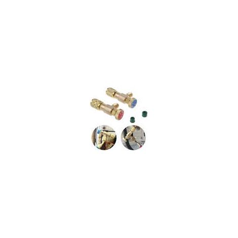 Private Label-Raccords rapides (2 pièces) pour fluide frigorigène R410A/R22, soupape de sécurité,adaptateur de climatisation, longueur 130 mm, largeur 70 mm