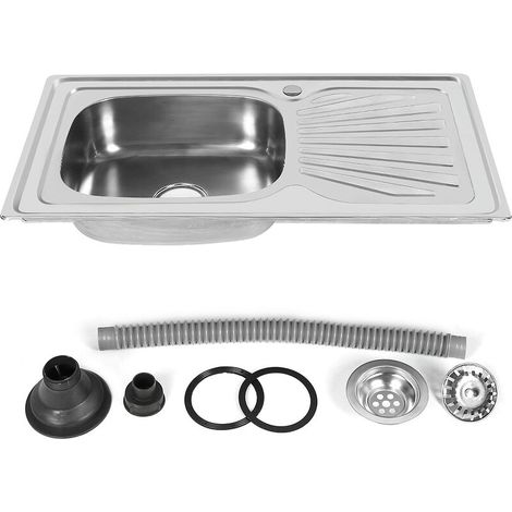 – Évier cuisine inox 1 bac – Évier à encastrer 50x46x15 cm – Revêtement anti-condensation – Acier inoxydable durable (1/5)