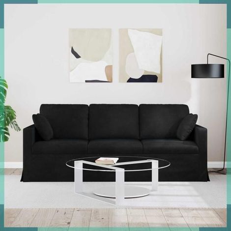 Canapé - 42024437 - Velours - Noir - 198 x 78 x 80 cm (1/5)