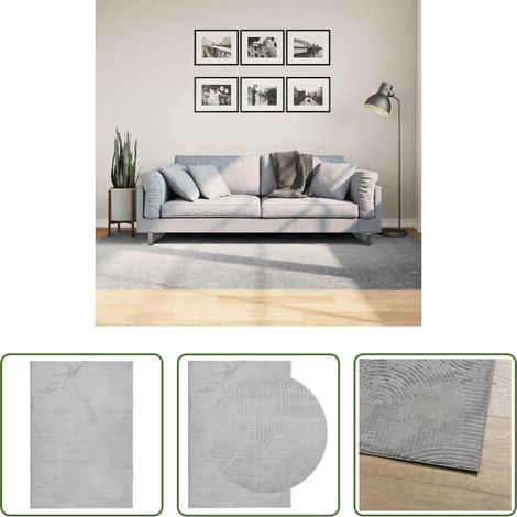 Teppich Wohnzimmer -  Teppich IZA Kurzflor Skandinavischer Look Grau 160x230 cm