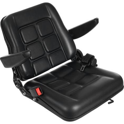 Siège de chariot élévateur et siège de tracteur de qualité supérieure, ergonomique, réglable, PVC et mousse de polyuréthane, dossier 35-180°, accoudoirs 0-90°, pour UTV, ATV, chariot de golf (1/5)
