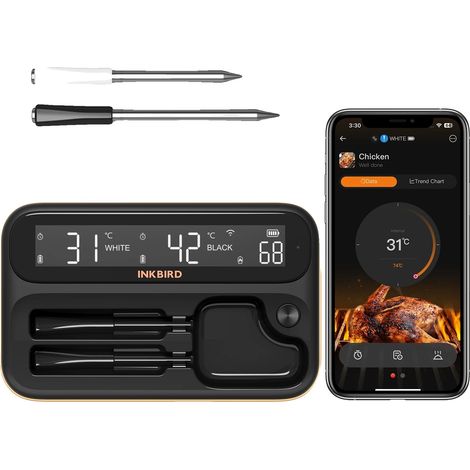Termometro per carne, sonde wireless, connettività con app smart, 2 sonde (1/2)