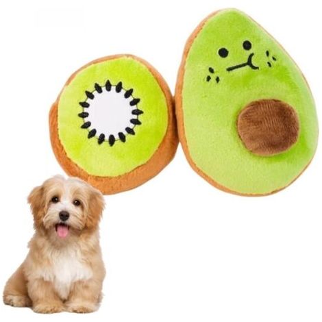 Jouet pour chiens avec sifflet intégré - Peluche douce design fruits - Résistant et lavable (1/4)