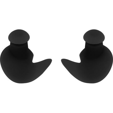 1 paire de bouchons d'oreille de natation en gel de silice souple, étanches et anti-poussière, pour sports nautiques (noirs, en vrac) (1/5)