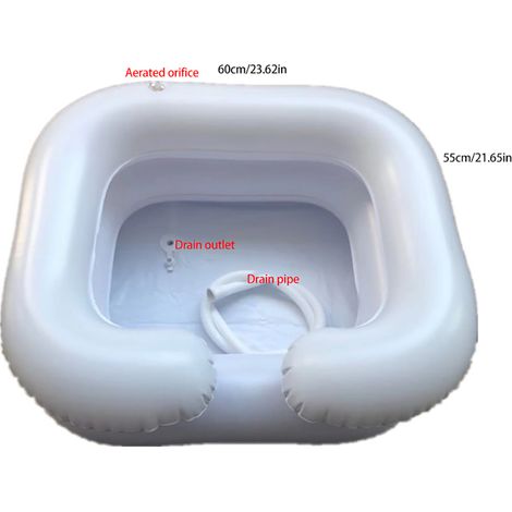 Bassin de lavage de cheveux gonflable, bac à shampoing, aide au bain, bassin de lavage de cheveux pliable en PVC, bassin de lavage pour personnes âgées handicapées (1/5)