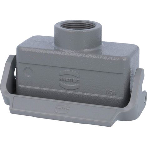 HARTING Han 16B Embase prolongatrice bas, 1xPG21 sortie de câble droite, avec 1 étrier longitudinal Presse-étoupe PG21 Plage de serrage 11,0 mm - 18,0 mm - 1 Stück (1/3)