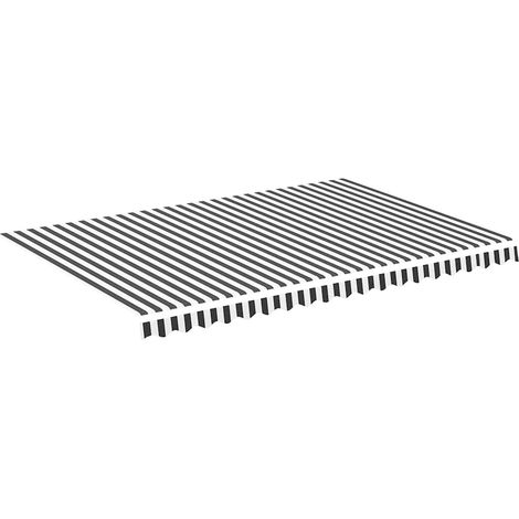 Tessuto di Ricambio per Tenda da Sole Antracite e Bianco 4,5x3m (1/4)