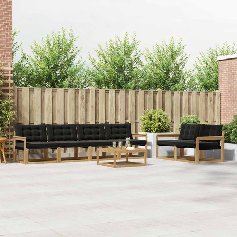 vidaXL Outdoor-Sofagarnitur 7 pcs Weiß und Schwarz 79 x 79 x 37 cm (1/5)