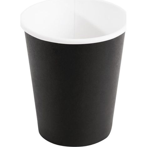 Gobelets boissons chaudes paroi simple noirs 230ml (lot de 50) - FIESTA RECYCLABLE (1/5)