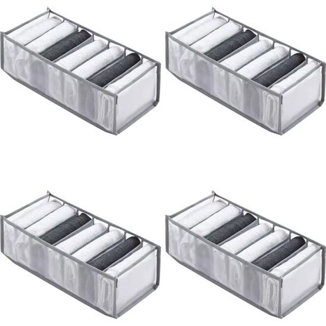 Organizzatori per abiti da armadio – Set di 4 scatole pieghevoli in tessuto non tessuto, grigio antracite, 35 x 25 x 18 cm