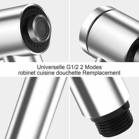 Douchette robinet cuisine extractible - - Universelle G12 - 2 modes - Couleurs multiples - Gris (1/4)