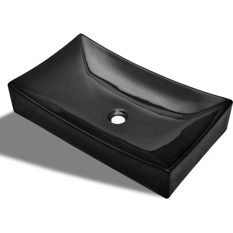Maison Exclusive - Lavabo de cerámica rectangular color negro (1/5)