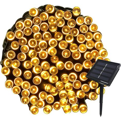 22m Solar Fairy Lights 200 Led 8 String Lights Ideal For Party, Wedding, Birthday And Outdoor Garden (warm White, 1 Piece) (1/5)