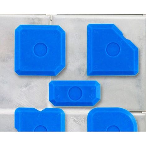 Lot De 5 Spatules Professionns, Silicone Et Acrylique-Raclette Pour Joints Parfaits-bleu (1/5)