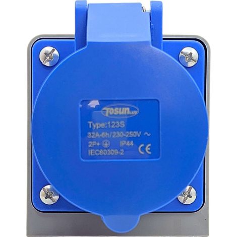 Enchufe Conector AC Macho 32A 2P+E IP44