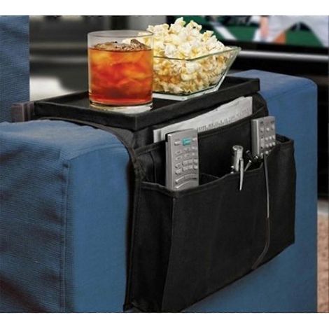 Organisateur de télécommande TV à 6 poches, housse de rangement pour canapé, console, table pliante, accoudoir, support de rangement pour chaise de bureau, sac de rangement suspendu. (1/5)