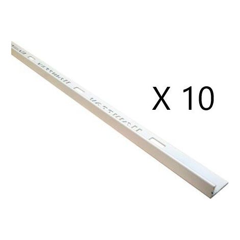 Lot de 10 Profilés de Carrelage Aluminium HOMELUX Jasmin 11mm L270cm Blanc - 46229