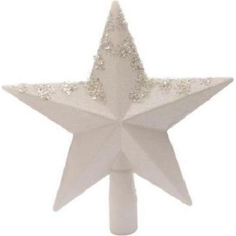 PUNTALE STELLA BIANCO GLITTER DIAM,19 H.20CM