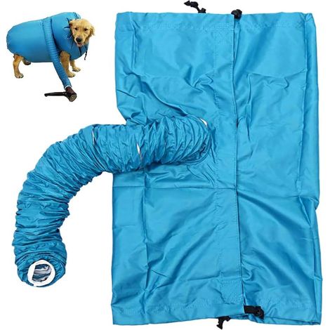 Sac de séchage rapide pour animaux de compagnie, cage de séchage portable, séchage mains libres du pelage du chien, soin des poils, sacs pour nettoyer les poils de chien L (Convient pour 20 à 45 chats (1/4)