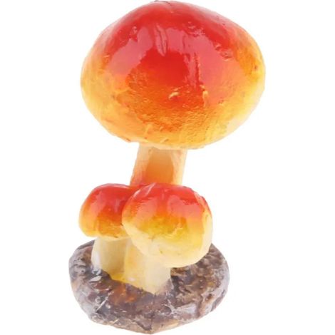 Figurine en forme de champignon 3 ttes jaune par Gar (1/5)