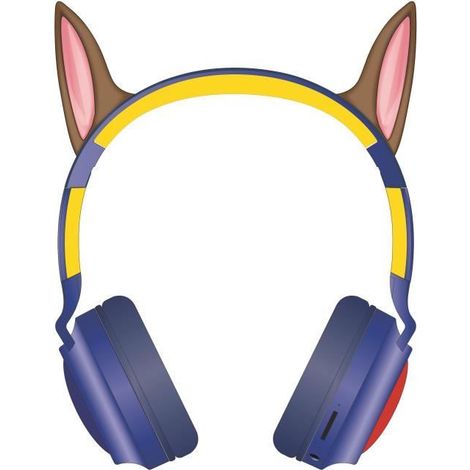 Casque lum. pliable Bluetooth et filaire avec un design 3D des oreilles de Chase de La Pat' Patroulle avec limitation du volume (1/4)