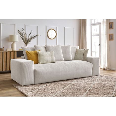 BOBOCHIC - Canapé droit convertible coffre VOLTAIRE   Beige (1/5)