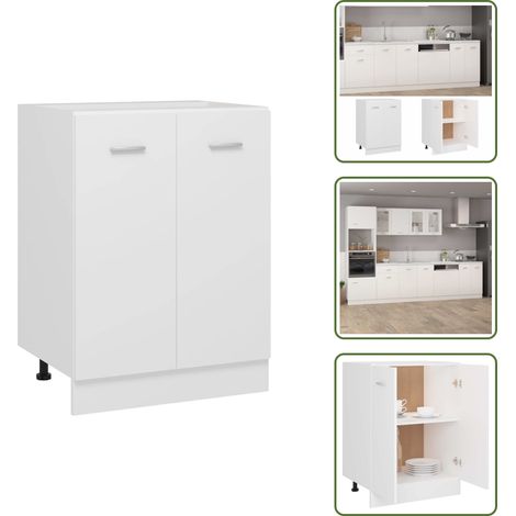 Unterschrank Weiß 60x46x81,5 cm Holzwerkstoff - Küchenmöbel - Unterschrank - Weißer Schrank - Holzscherank - Stauraum (1/5)