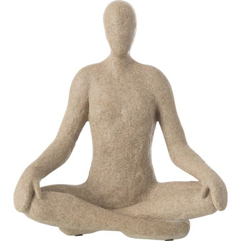 Statuette Yoga en Résine "Shawn" 31cm Beige