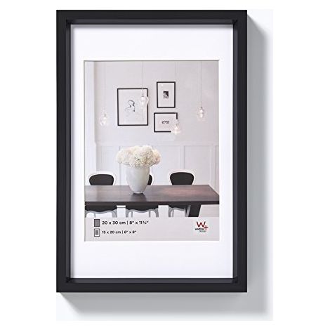 walther design nera 15 x 20 cm con passe-partout, cornice in plastica Steel Style ES520B (1/4)