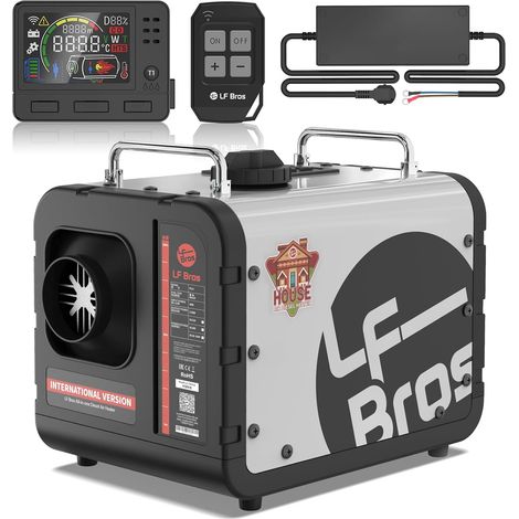 Réchauffeur Diesel 5kw, Chauffage de Stationnement 12V/ 24V/ 220V Tout-en-un, Chauffage Diesel Portable de Nuit Avec Télécommande pour Camping - Car, Fourgonnette, Tente, Garage (Blanc) (1/5)