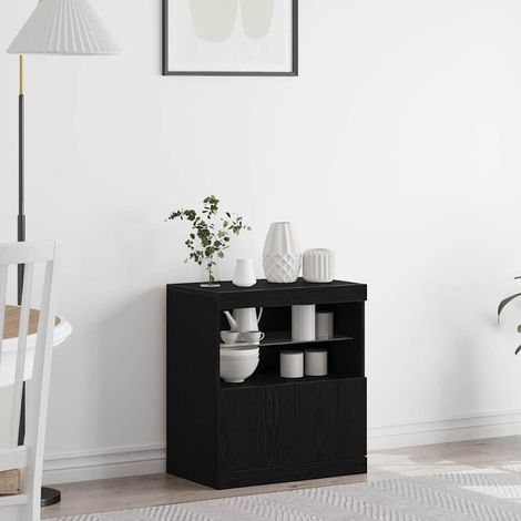 LED-Sideboard Schwarz 60,5 x 37 x 67 cm Holzwerkstoff